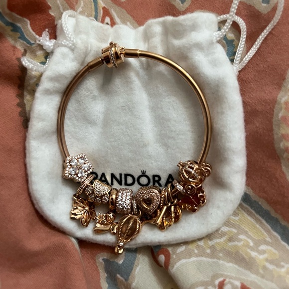 Pandora Rose Gold Bracelet – 12 Charms